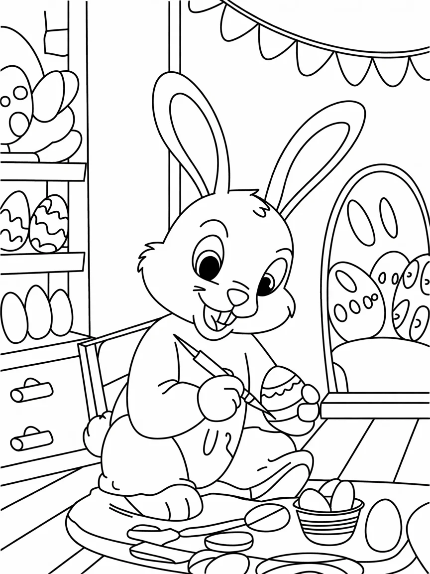 lineart of a bunny painting an easter eg lcPRXAm1TV KKakMeG7hag Z67B9GDKQyGjIVmjDqOE3Q