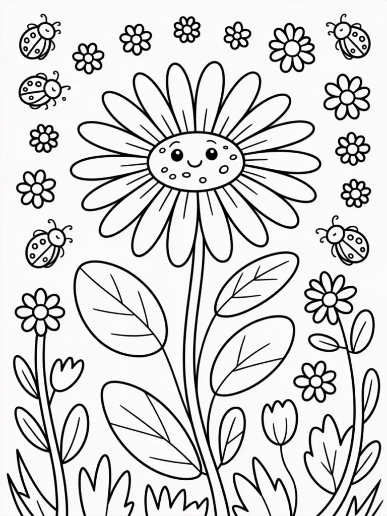 Daisy coloring page
