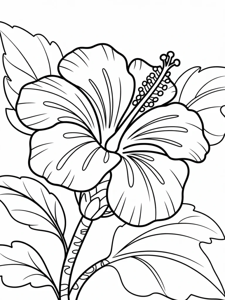 Hibiscus coloring page