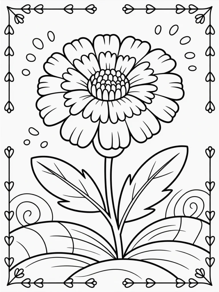 Marigold colooring page