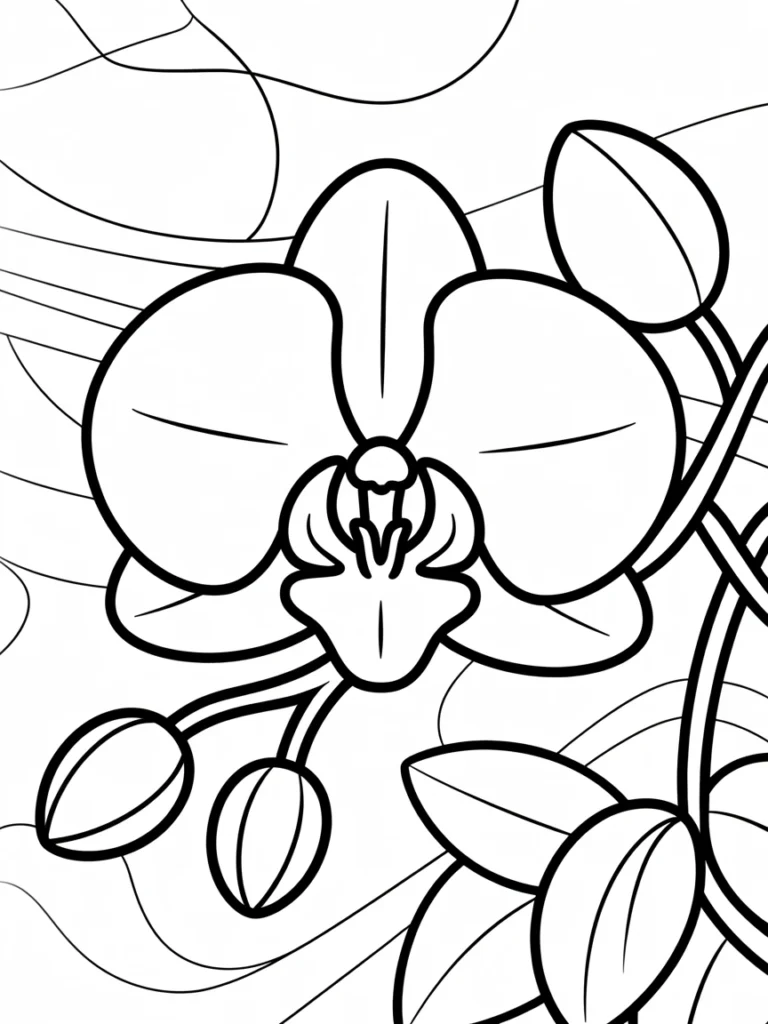 Orchid coloring page