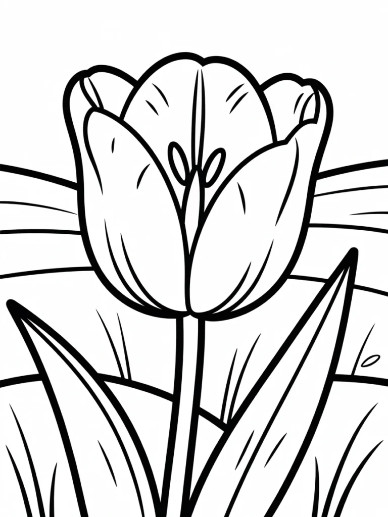 Tulip coloring page