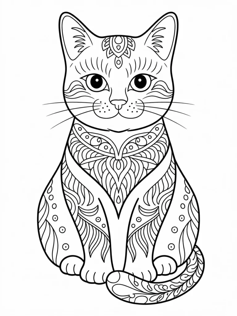 line art of a cat with ornamental mandal KNs8NRKnT22H8 GvRIQttQ Zu3CO YHRne CCBvuEQ2iw