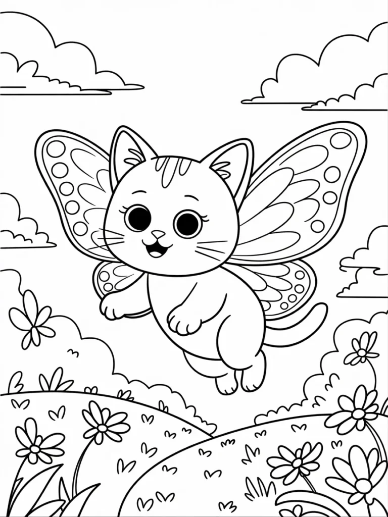 line art of a cute cat flying with butte RcsIRnvPROqNHJuRvZCfxg PFytAL3wRwWaXXoEftgj3g
