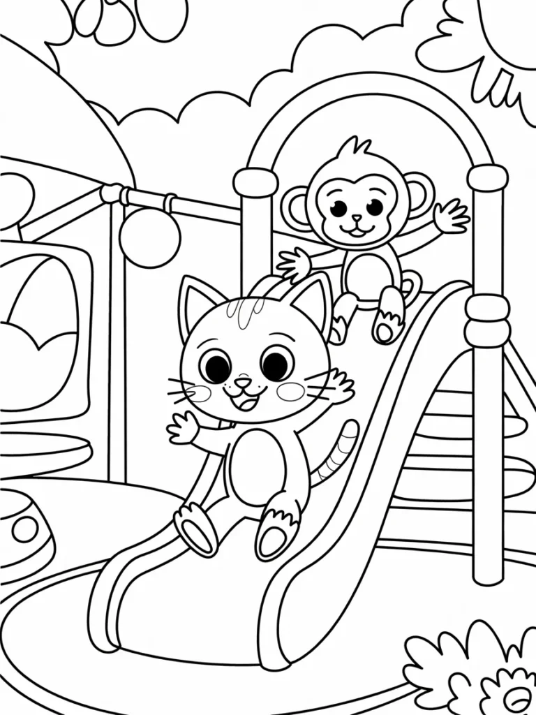 line art of a cute cat going down a slid R Q7FbfdSlSZhmoz4ETt6g wWsS8GJaTdmMwGmyYWQbag