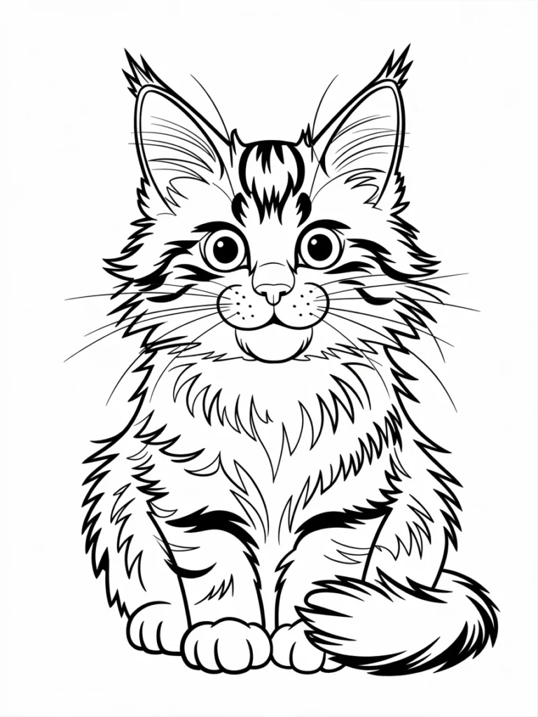 line art of a cutest smiling maine coon qJXhmI6CSjKDSIrkod69pQ 2HqnekjlTs ZvWAEp LqYg