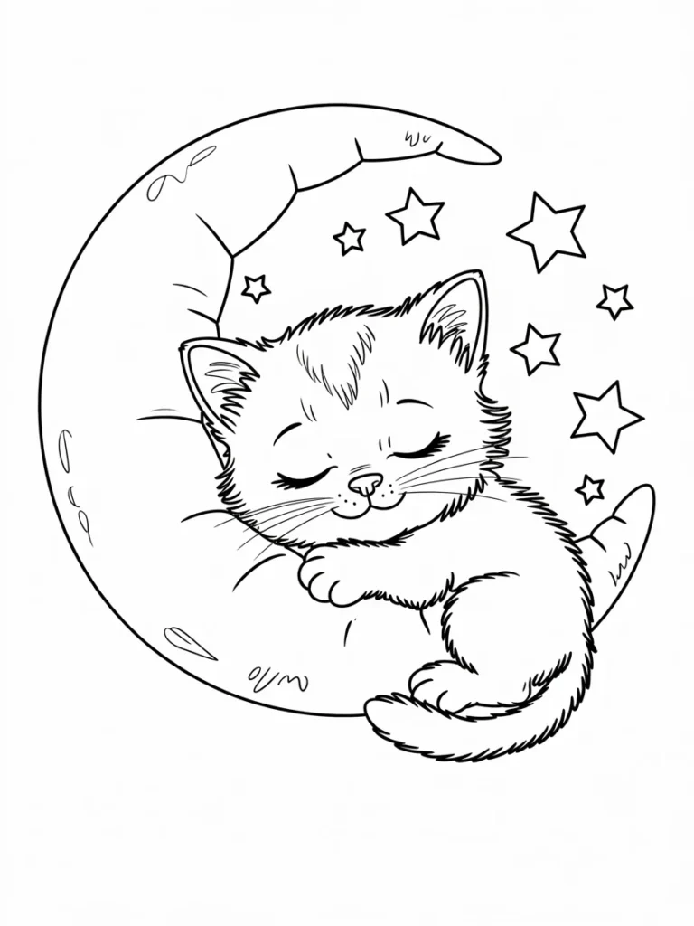 line art of a sleepy kitten hugging a mo PgHDIOw6TTKhEuHcD QYfQ wWV65wmgTEqt9NY61rF ZA