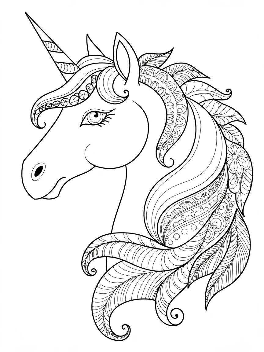 line art of an elegant unicorn head with inQKZgMcRSGHwDJiMVAHIg 2a50avw4RKS0RIGkgKDq1w