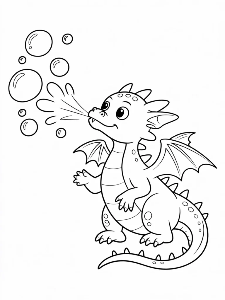 lineart of a baby dragon blowing bubbles cZxk2ixcSr2s3AR9GnpixQ LUhKNklvQLySB JJlMqqAg