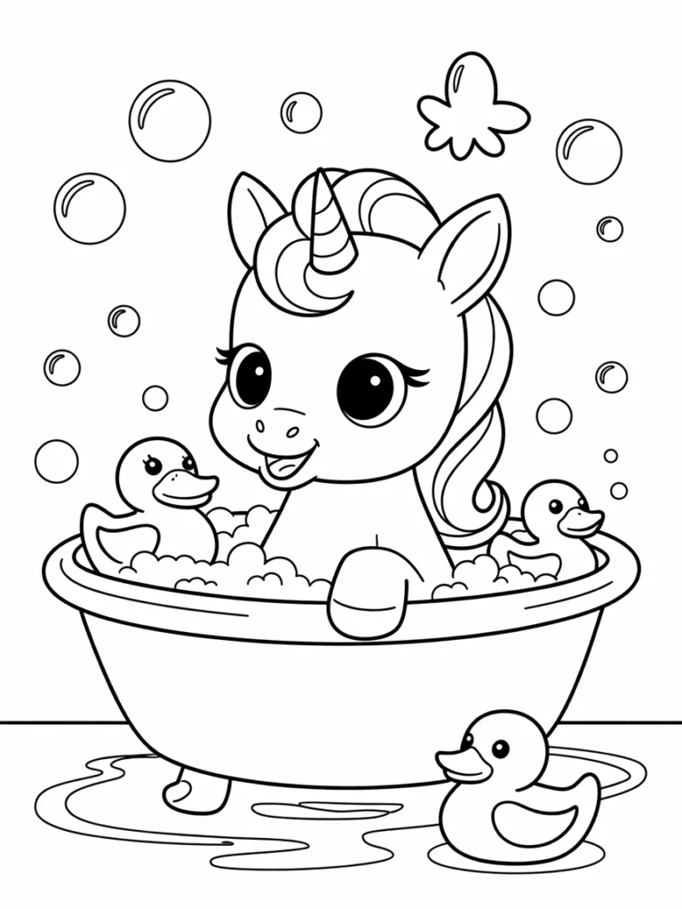 lineart of a baby unicorn taking a bubbl xoxaZYDKQrKSQ5aOp3anHw v 7B90OxSj 7CiPlDCWjpA