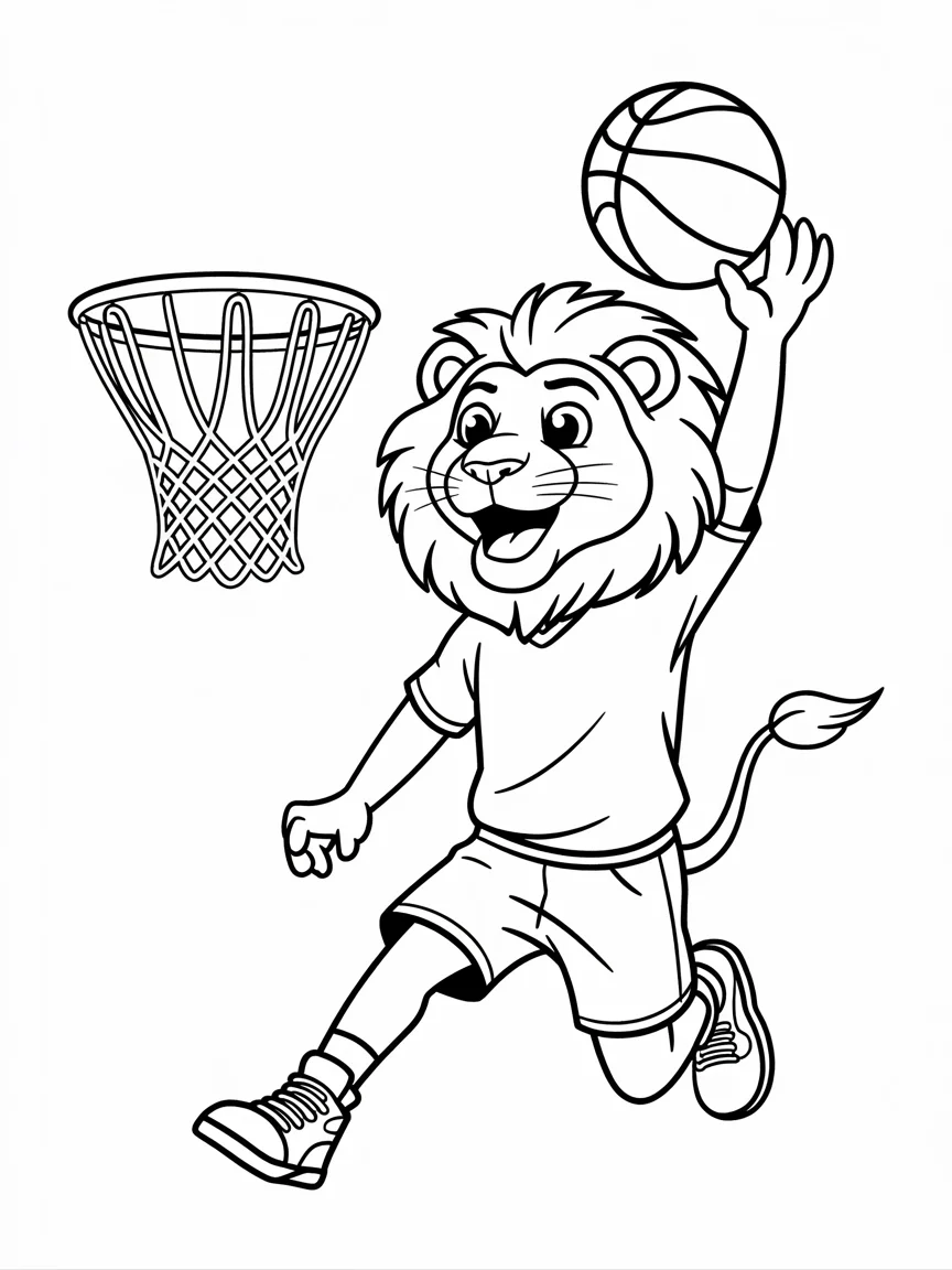lineart of a basketball lion jumping to Lz2KyNZITQKClhfr1FTybg AeXBaQ1aQzC KyZ80 Ncfg