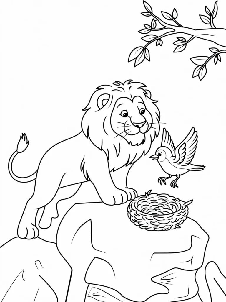 lineart of a brave lion helping a lost b R4psEGGnRO2eNjMfso2cNA l K8P9KrQueyfDSIt8CuSg