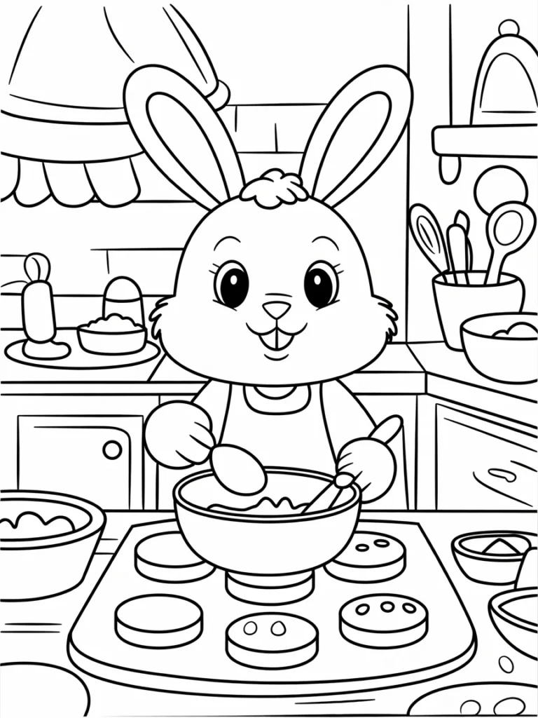 lineart of a bunny baking cookies in a c bRP7YlBJTrSyB4LDP9qrnA 6pmDqCS4RUySFDMixVMu9g