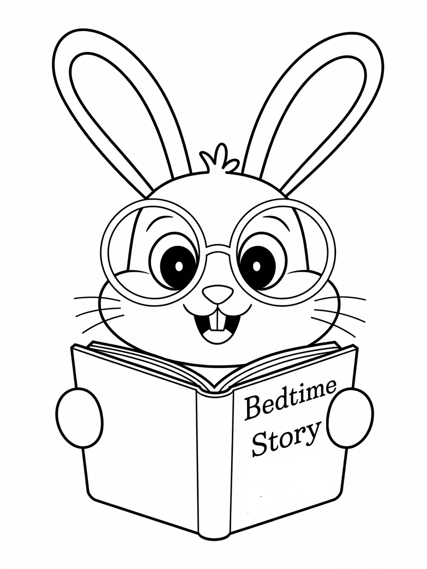 lineart of a bunny wearing oversized gla WE6fPJtwSPOUH5w9LRbtAg Vm15keCQja5m2jHunm1mQ