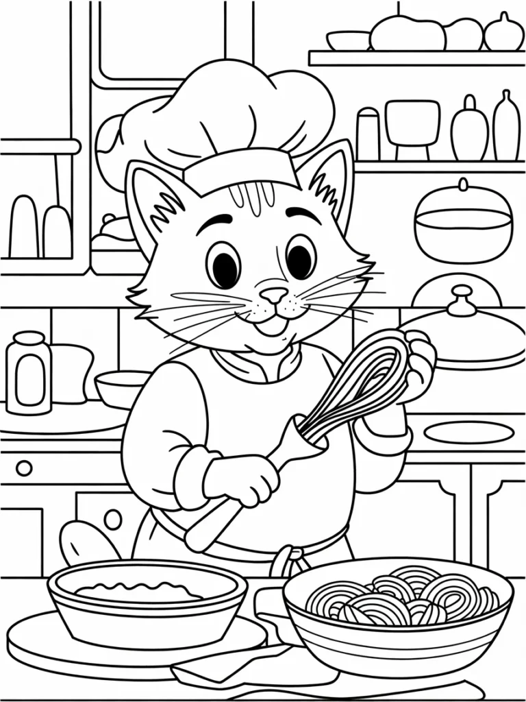 lineart of a cat dressed as a chef cooki 9WuJsIhyRjyOQPyKq7ietg my1qoBrTTF6A6JgKWsJKzg