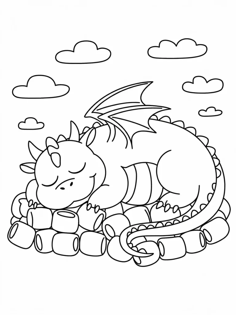 lineart of a chubby dragon sleeping on a rRkbzDF5QyucTh5vSO3OUA iKDWa8XTSkGYZK4iil9gjA