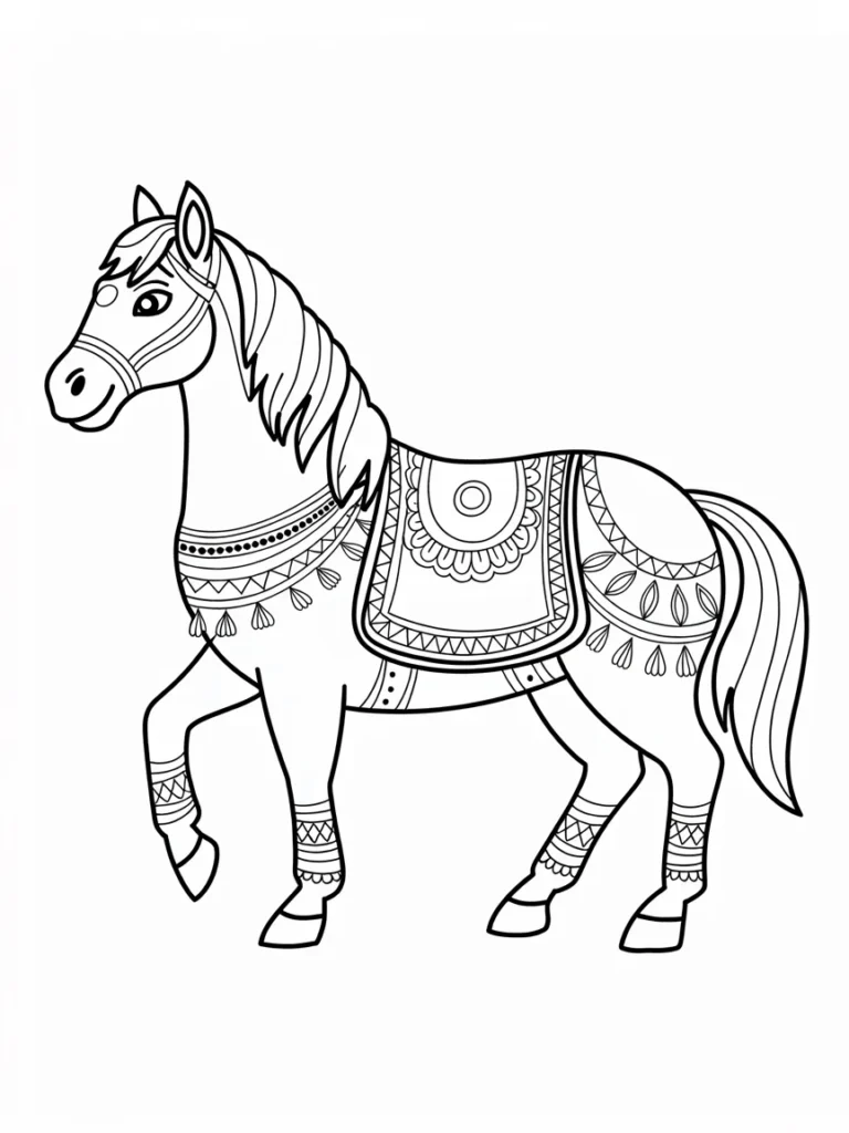 decorated horse in a diwali