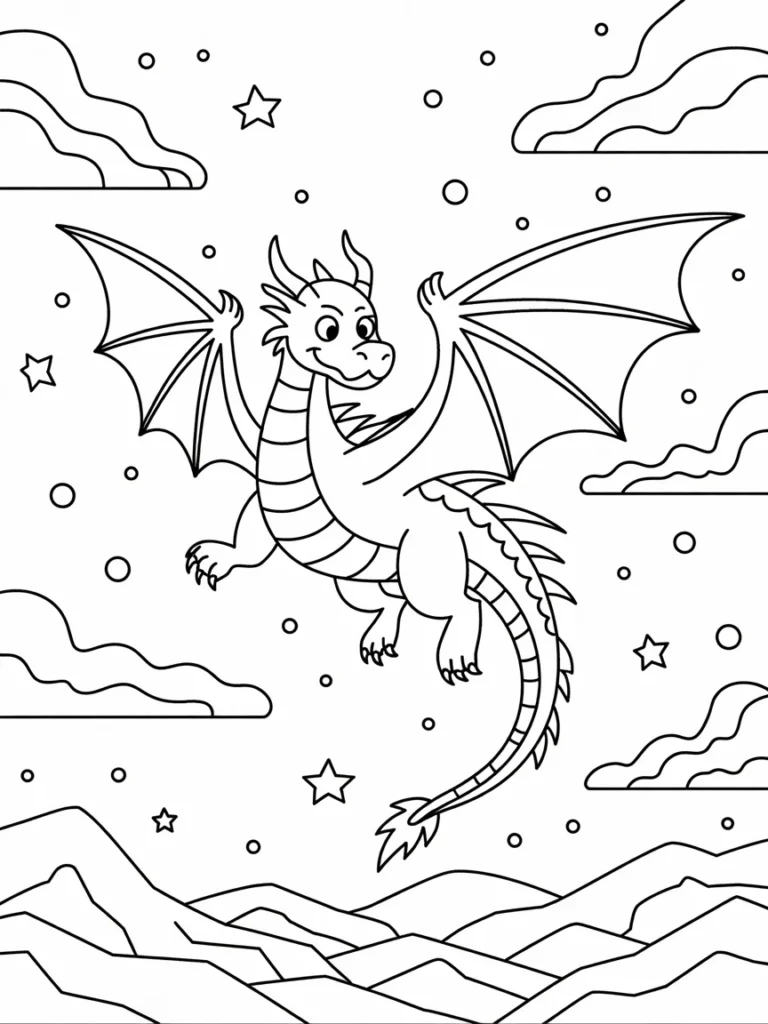 lineart of a dragon flying through snowy PrdNxKQjShGNqUWs1rZSkw aXRzMlwaTSO2aomjCpc73g