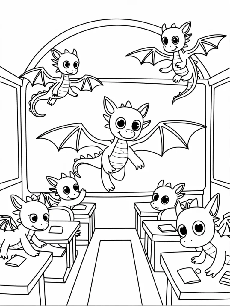 lineart of a dragon school classroom wit y20 ROPaRaOof0tPa4ssBA 7LT01zOMQJu9BseSMVJgZQ