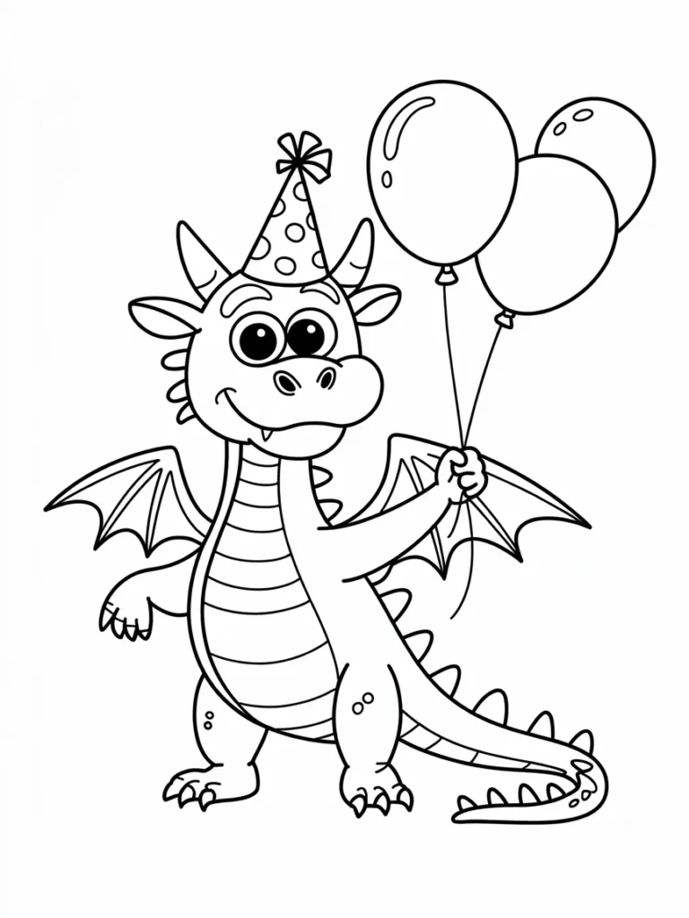 lineart of a dragon wearing a party hat X8 17yJ6Qyqtd8OJdW2HnQ 6tR4zeVBT3efAD7NraGyng