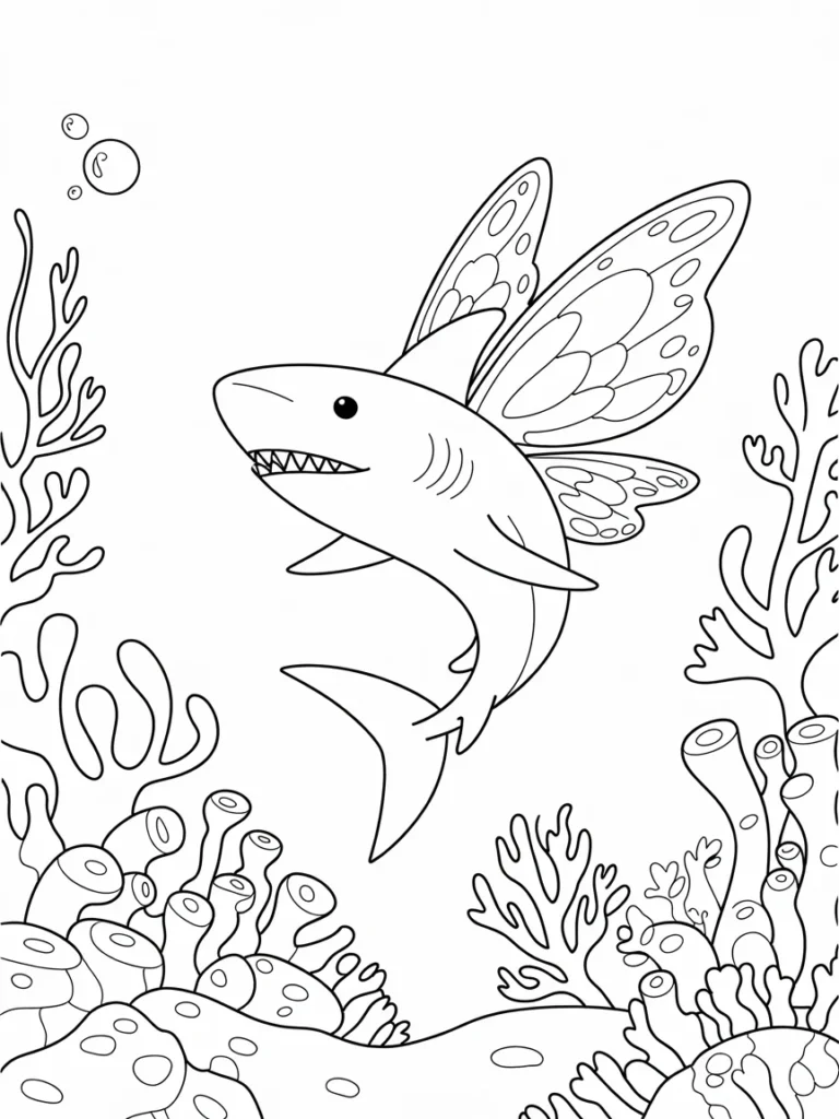 lineart of a fairy shark with sparkling Hfd9FkUZRc63dSiaBiMASw owHHkYvWS9CDEfA AXEWAw
