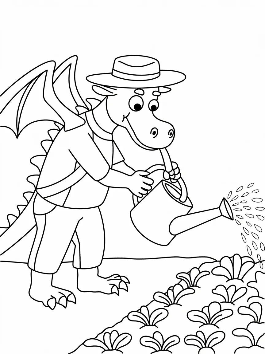 lineart of a farmer dragon watering a ga kAp36jgcRCSZ2y173Y2Ylw AZFvgEpySte9YMr8PMopkQ