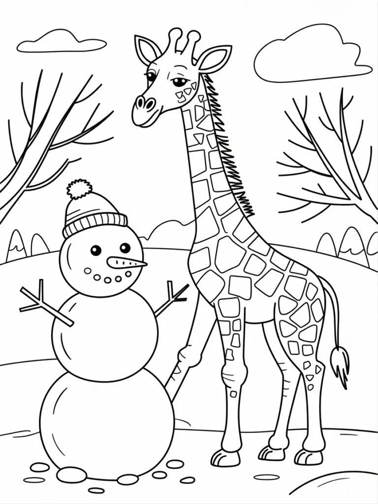 lineart of a giraffe building a snowman TWE4ZAzqQ qIDt3c7ZXHGQ PzRvqRl4SB20nGsDk5lFgg