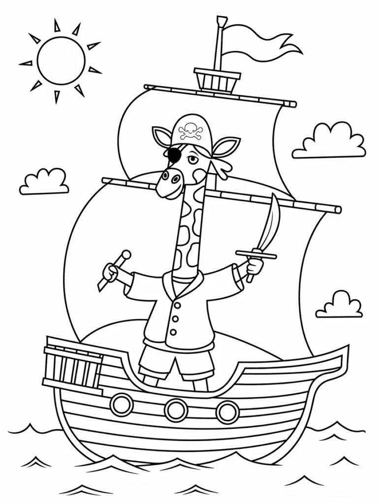 lineart of a giraffe dressed as a pirate M 6ToCfzRYSesFpvKcebLA eTf6uGbvTrm720rYMGgXGw