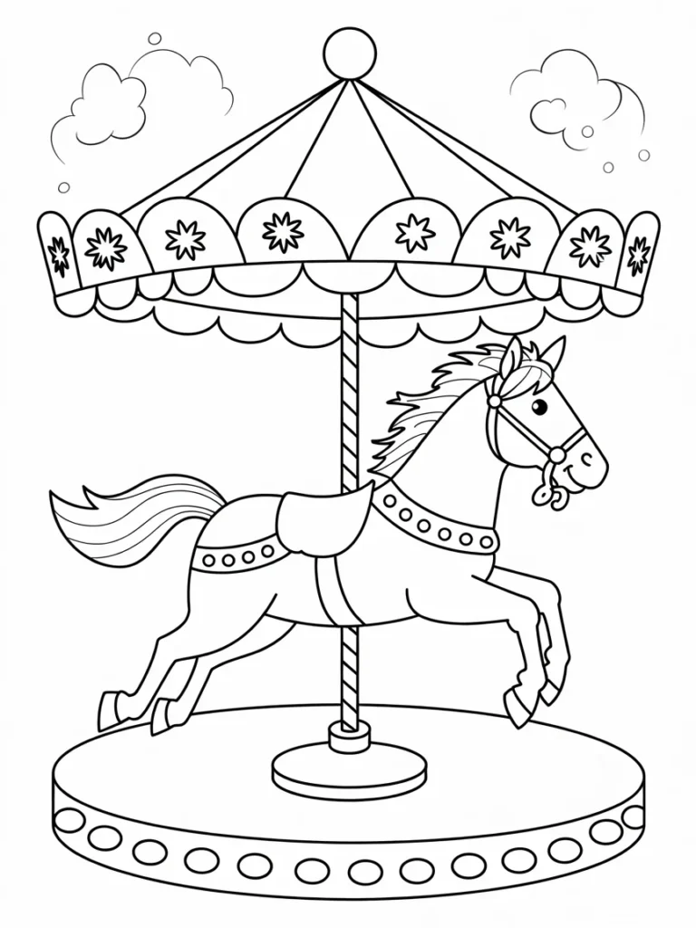 lineart of a horse at a carnival riding 94NypjHPRoyQk0VbhiIEEA XAQObs4hT8CrE1Zy7R2jpw