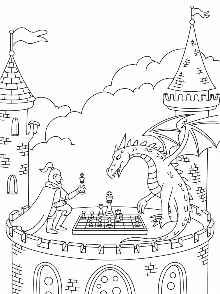 lineart of a knight and dragon playing c Dapgu5BTRwalIrklQPNESQ wF2HszGNTJaavE9Bk4oEoA