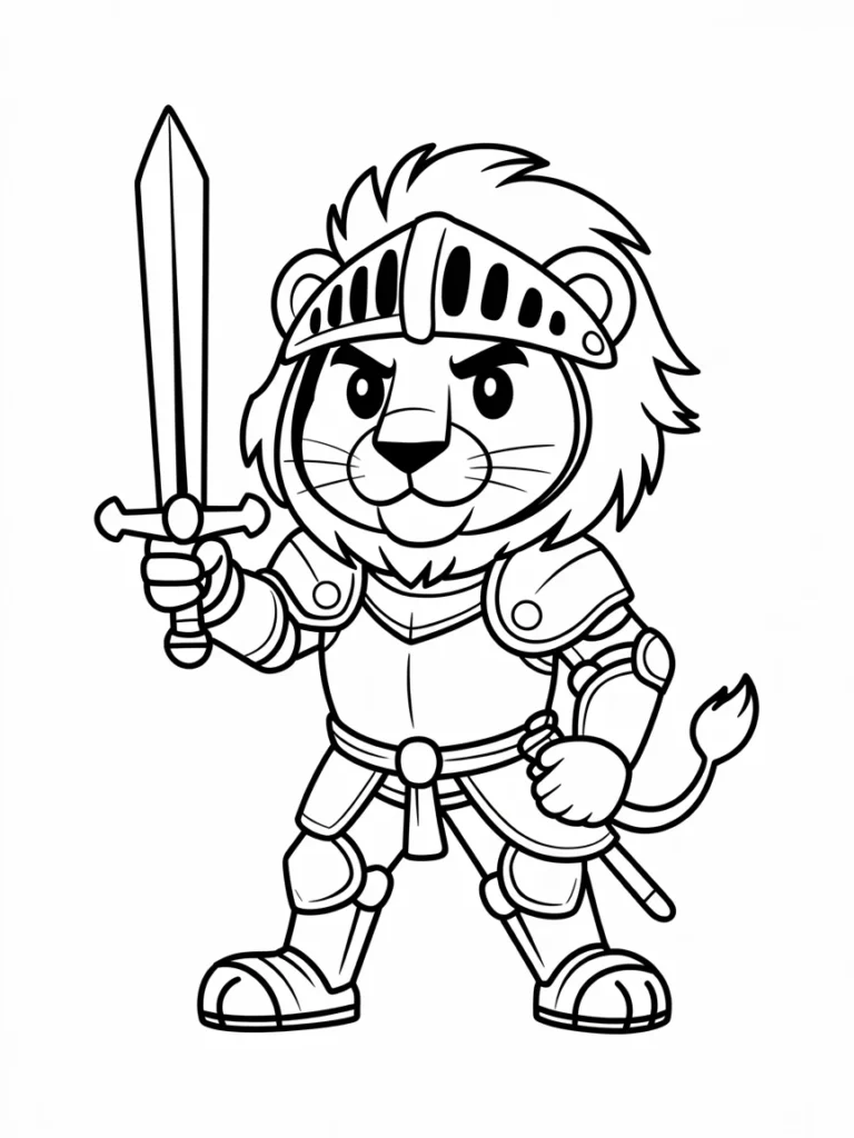 lineart of a knight lion wearing shiny a cqmbsmGSRT X2NJv2CecXQ BA nkozDQbyBRPBHsl2MFw