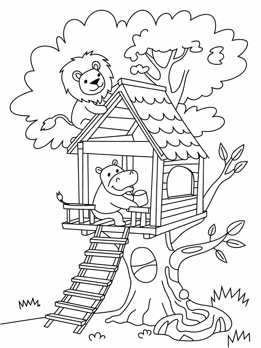 lineart of a lion and hippo building a t jb we1qMTRCKSLoYWY2oSg CBCr1mlGSheBQHrVUPhFAQ