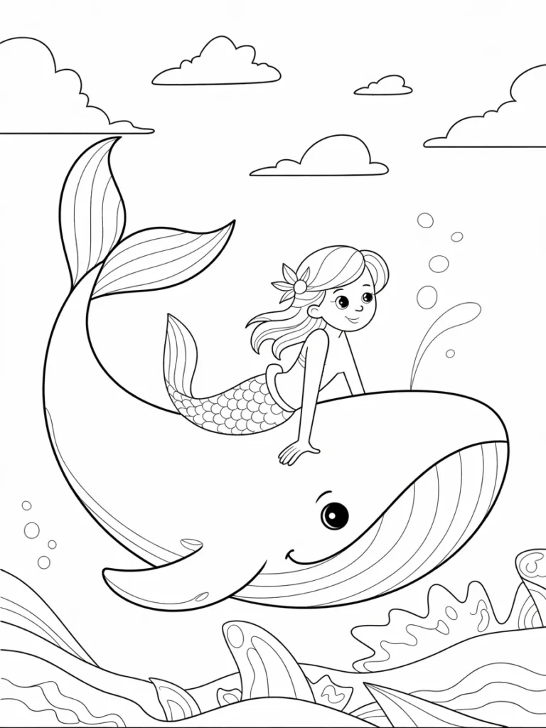 lineart of a mermaid riding on the back vW0yutPsTvKkgVQ4Xa36qA Of0fuTuURKWh7ki ile4Yw