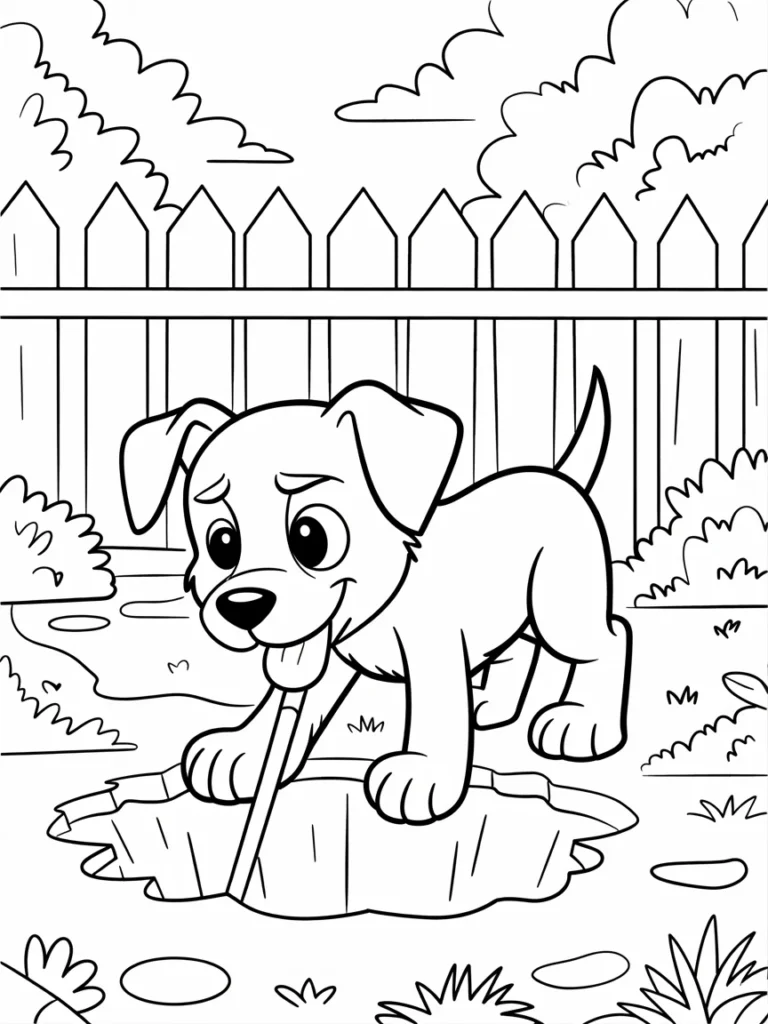 lineart of a mischievous puppy digging a syxfmwEtRYClfdztVjf1KQ Nw2tyW Tj K2Oxxp336pQ