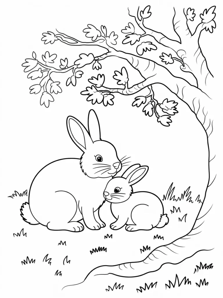 lineart of a mother bunny cuddling her b TSsHgWlkSh2n ogOW4G6aQ HnyA9SFyTqauyo5MA3v IA