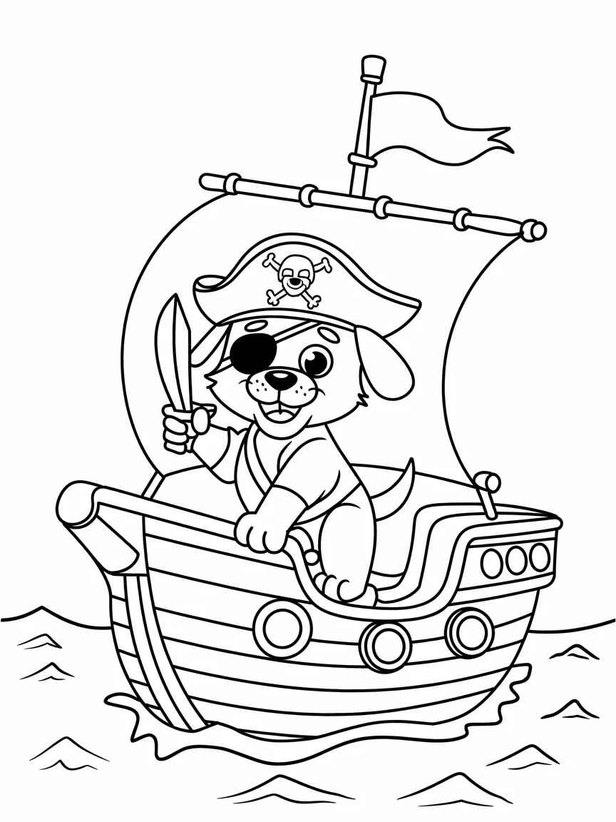 lineart of a pirate puppy sailing on a t Xxx3rKAlT5OoYqcObPPlNQ PYR2w5 iQvillTHkHATsBw