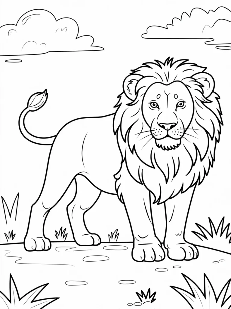 lineart of a real life fearless lion chi 0vrrJhH9SW6 JdmKyOW2wQ b73wnQbUTOOayagIc5JUJQ
