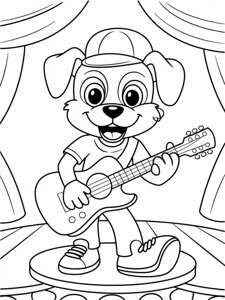 lineart of a rockstar puppy playing guit f0VQ78tBTXilTNOOpJh7aw 7pOEKRFZSVWzqteXdT8uPw