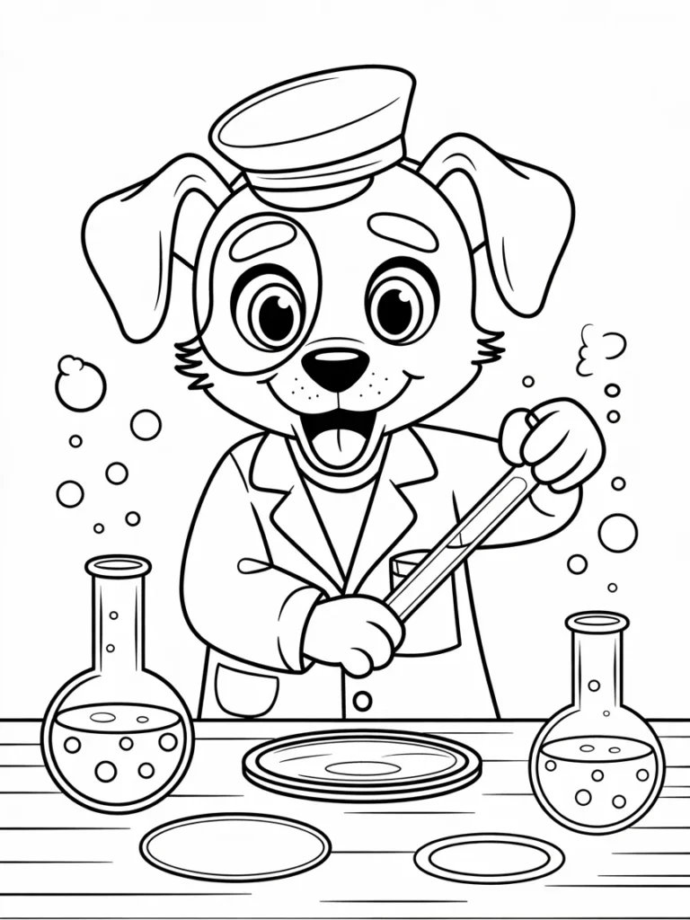lineart of a scientist puppy mixing bubb k3u8Bgb5SMm uBwRIZgDJw 8YhyiLPQTx U5kULNne3eQ