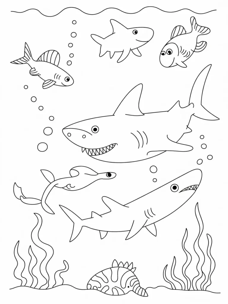 lineart of a sea animals swimming togeth W5rHgqv9RpK855F8FzptNw nINFSRwFQYOKAQW6 XkTtA