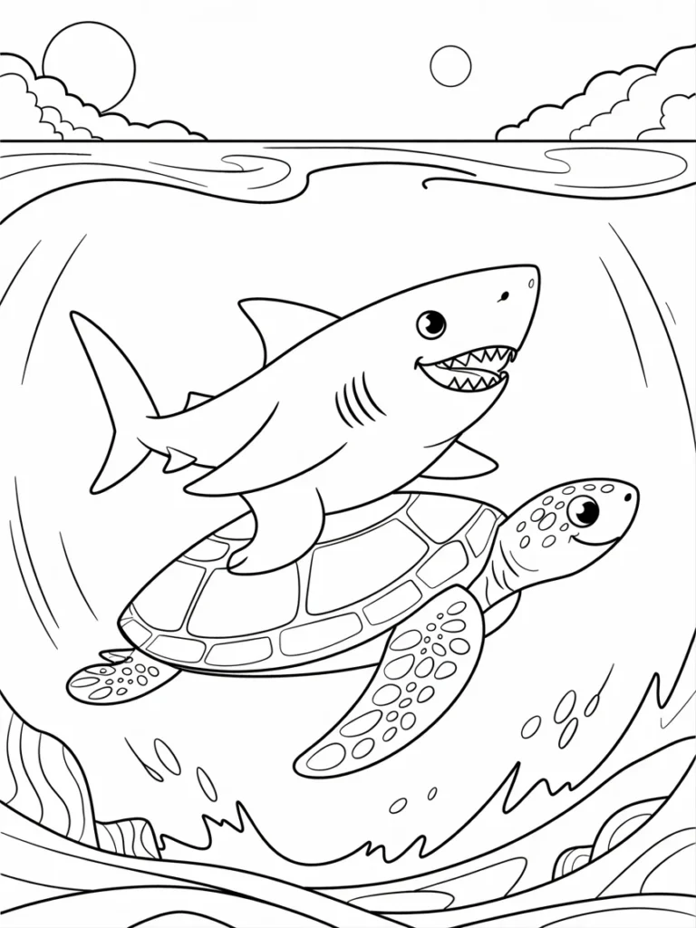lineart of a shark riding a magical sea K9vycaSUQd6h8vf XrkAlQ JvepEJGMSjyuf3kjOiIITA