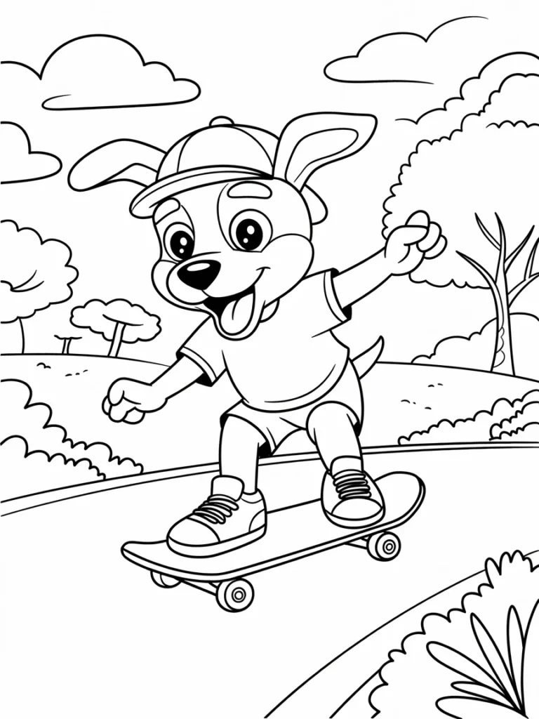 lineart of a skateboarding puppy doing t q ytRonmQmOClVVCZPJfNA KNIDFJ1bTpCk0uSu3J2t7Q