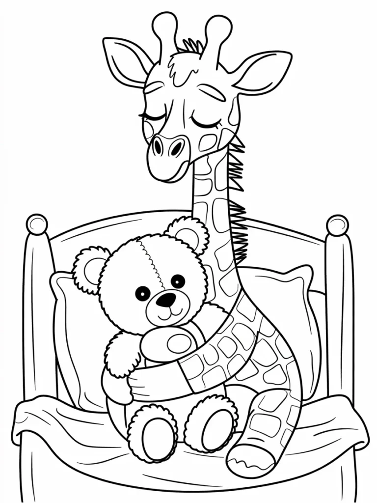lineart of a sleepy giraffe hugging a te TGtHk2eZRqaPEXbt1js3hw h4G5kS58QxSOTHGVhTSvOg