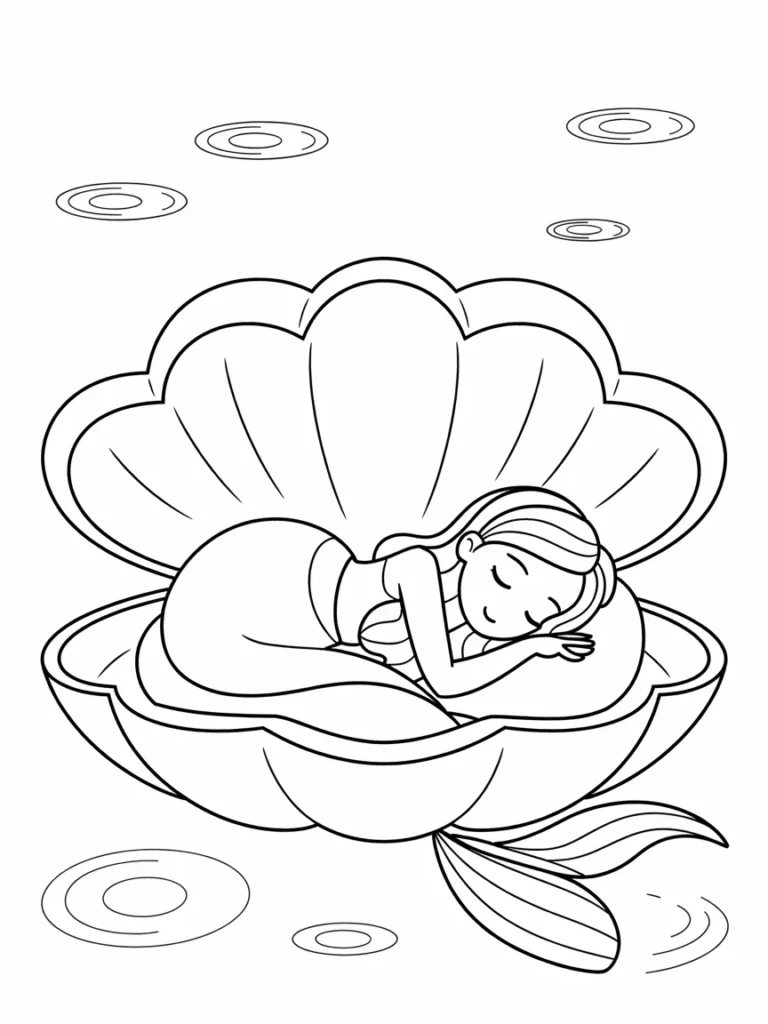 lineart of a sleepy mermaid snuggling in fqy 0rNzTA2uMmi8ct0 9Q aZKn 3vdTum0oEc DuJ1Q