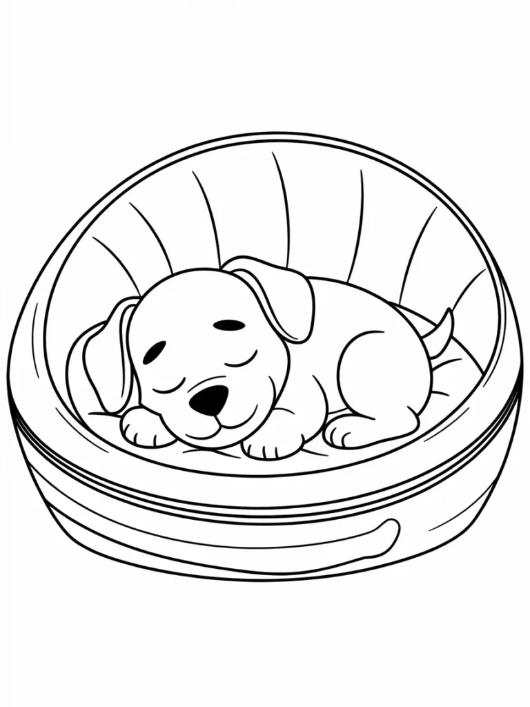 lineart of a sleepy puppy curled up in a H2 pK FsREWsf971swJWWQ mIDouZfTQm21yw0B9Anq7g