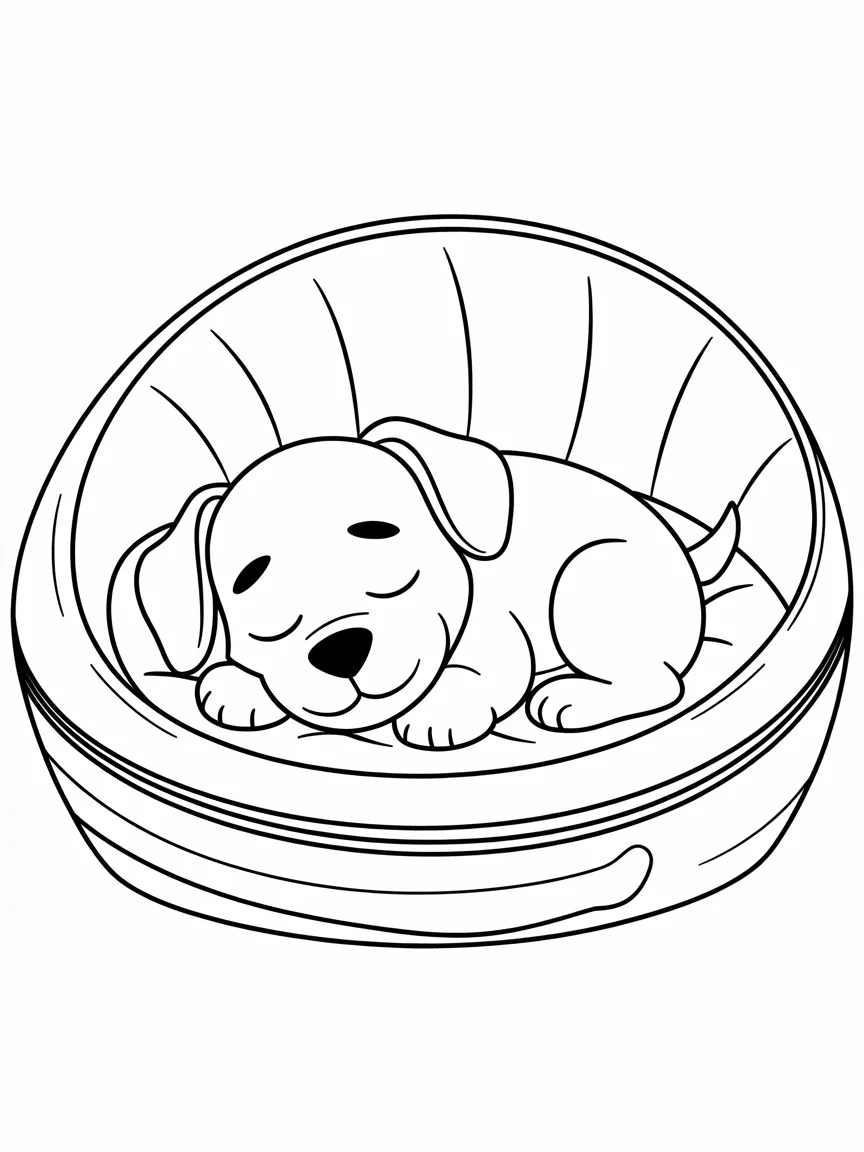 lineart of a sleepy puppy curled up in a H2 pK FsREWsf971swJWWQ mIDouZfTQm21yw0B9Anq7g