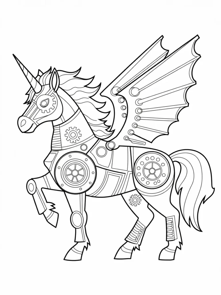 lineart of a steampunk style unicorn wit pO7cRu7WTWCw0WtXP858kw JRhFbtrETAGNskesYAz78w