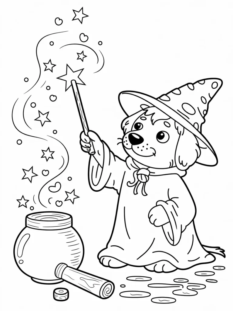 lineart of a wizard puppy casting spells qqH5rxzlRLGUbSrazLEXHg V1iDmDXVRgy4b59R1gJtGQ