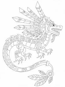 lineart of an aztec inspired feathered d XYPXQreORk2wpcec7qGjFA NB0k1qC6R8CEpZz9wKCiQA