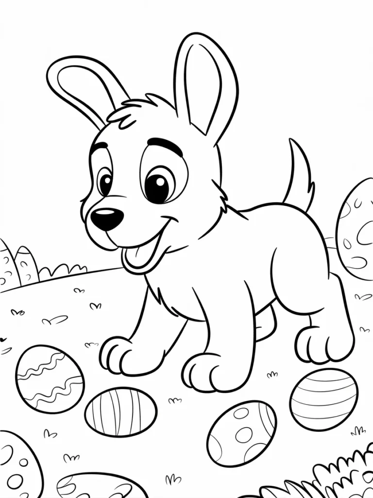 lineart of an easter puppy searching for mjDxVtV5QpyKHfHcV6Ponw hBajxYTMR4a7nSUlU uhSw